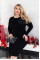 Стильное теплое платье с цветком больших размеров